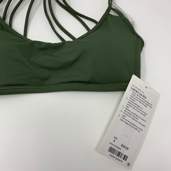 Lululemon lighten up bra Barack green size 6 NWT - Picture 3 of 4